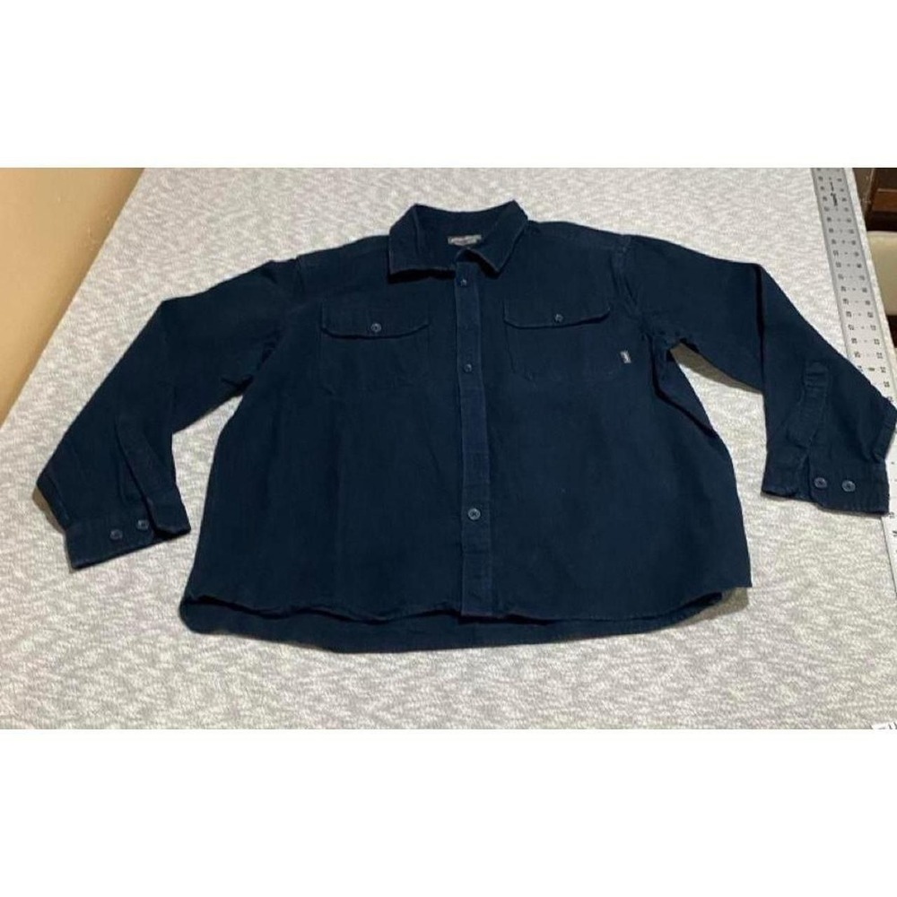 Eddie Bauer navy blue cotton button-up long sleeves shirt men L. SKU-B717